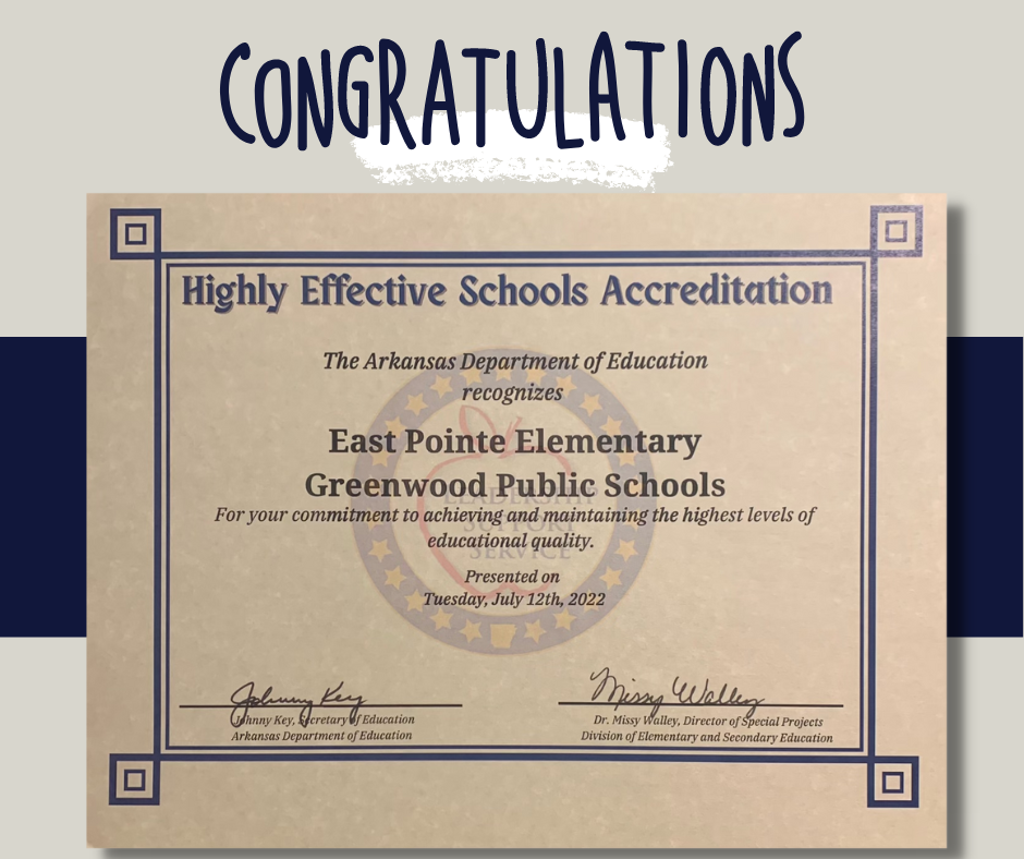 certificate for East Pointe