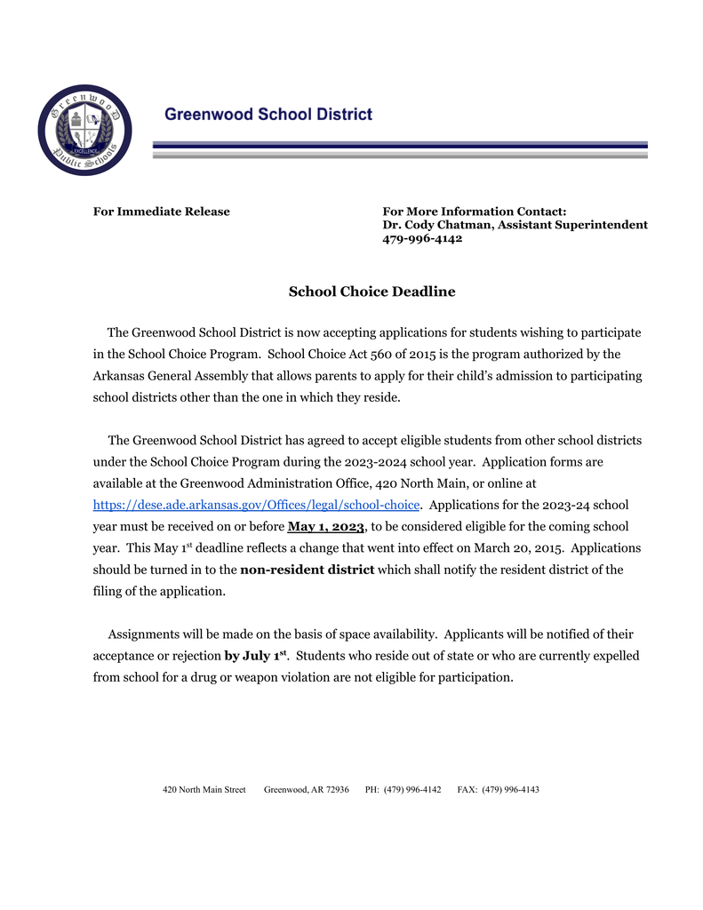 district logo typed letter